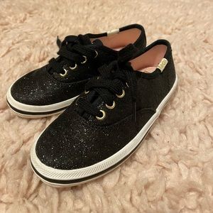 Black sparkle Keds x Kate Spade